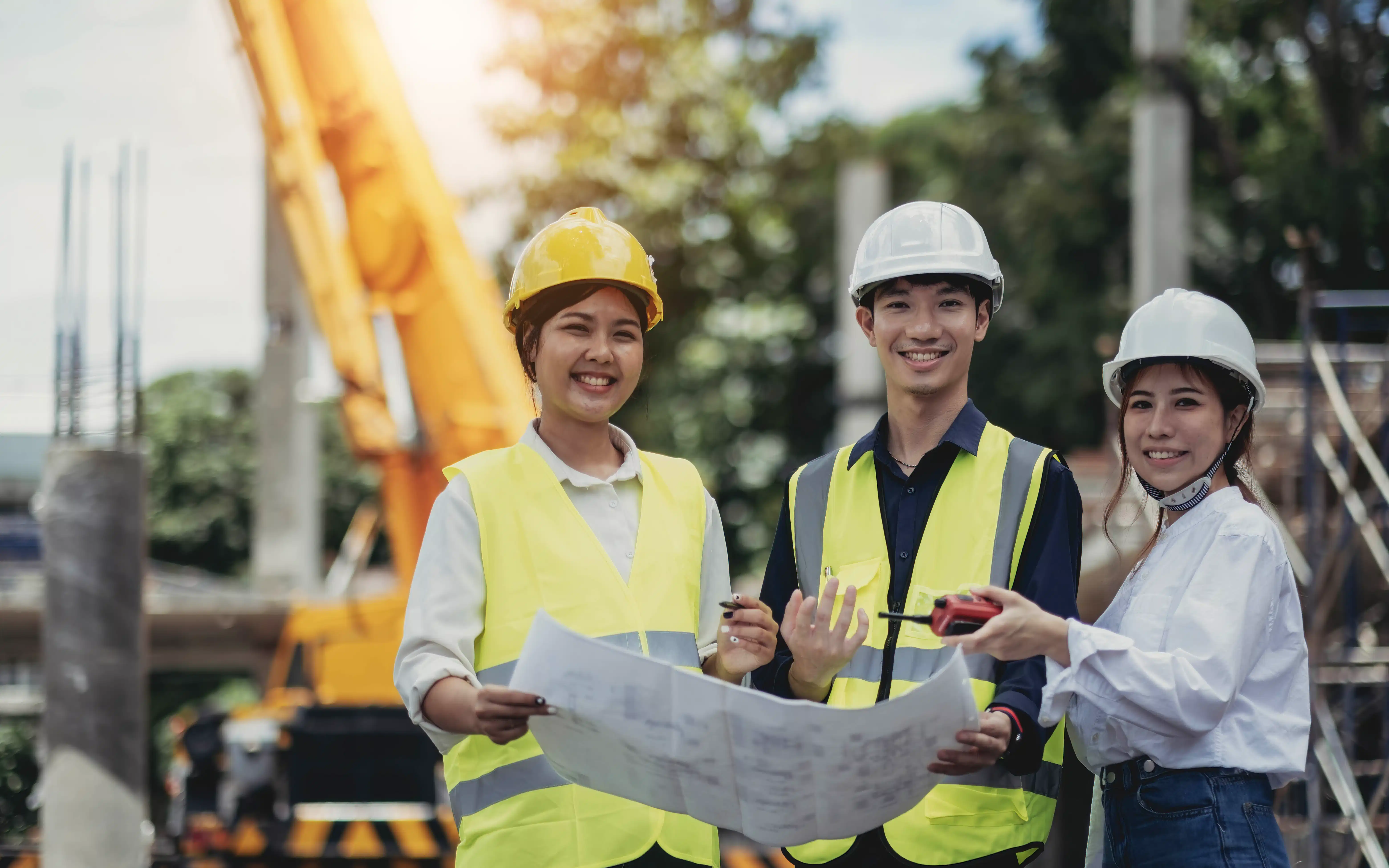 Construction trades on site